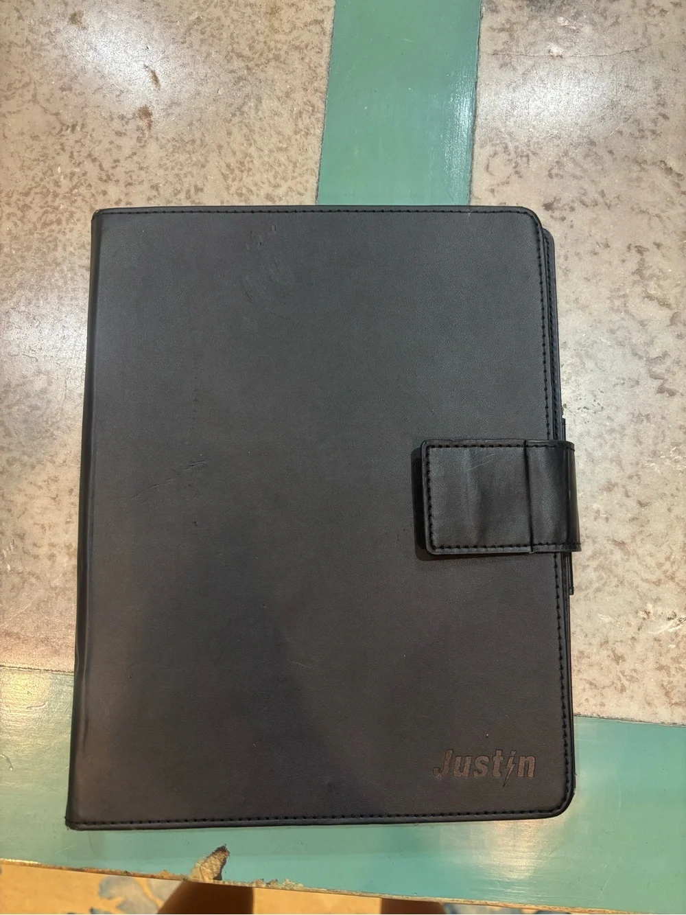 Justin Boots Black Tablet Folio with Magnetic Closure